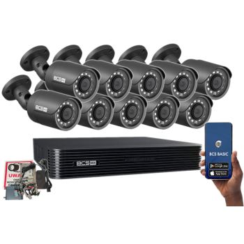 ZESTAW MONITORINGU BCS-B-XVR1601(2.0) + 10 KAMER BCS-B-MT43600 4MPX DYSK 2TB